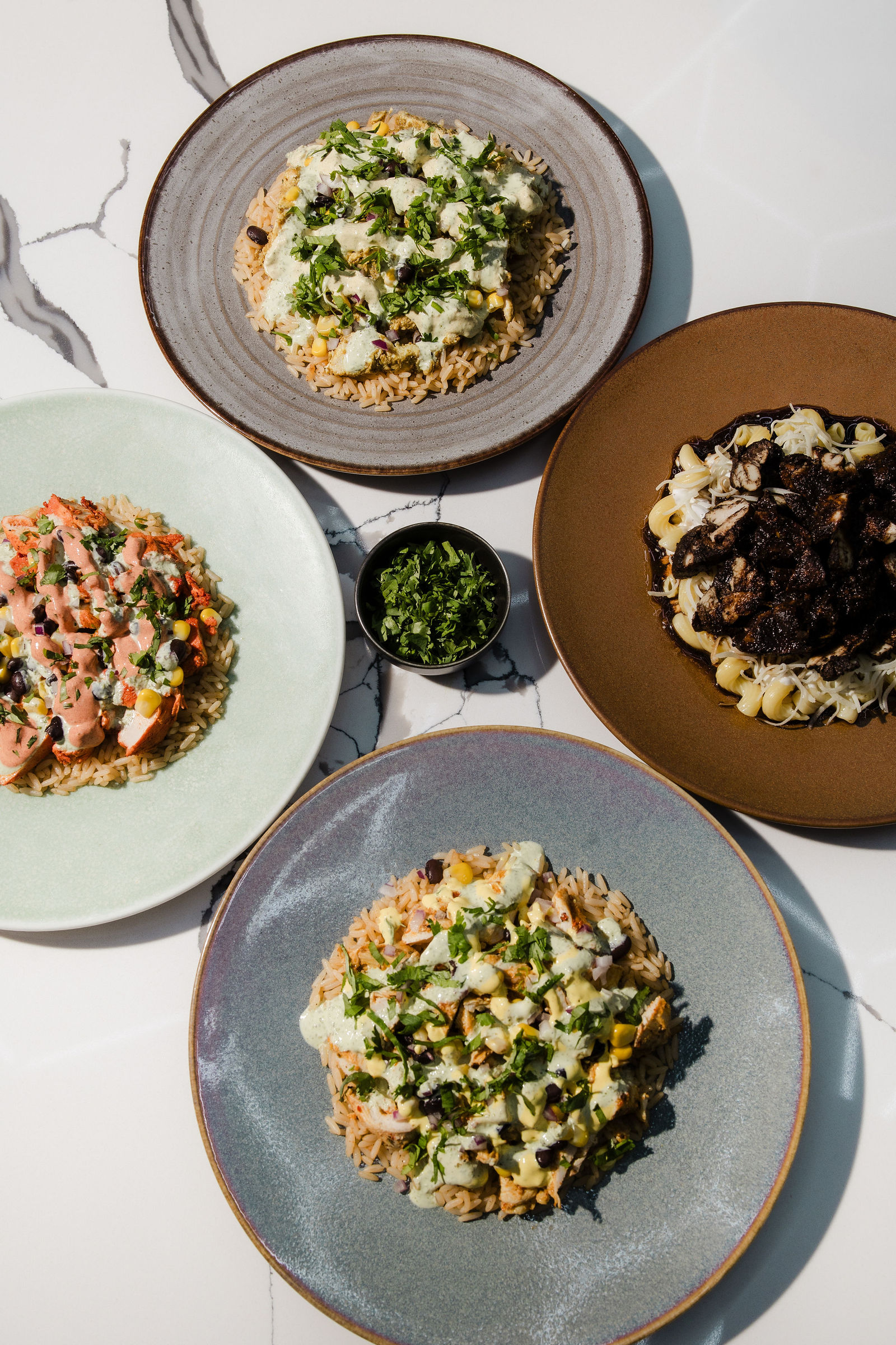 Four plated meals